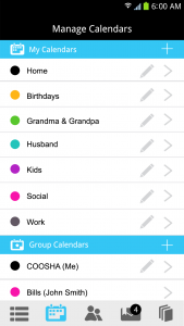 Coosha calendar app for iPhone