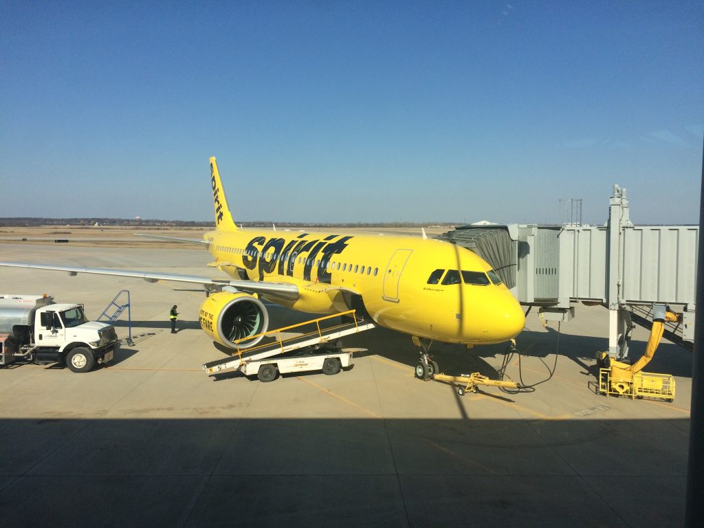 Spirit Airlines plane Niagara Falls Airport