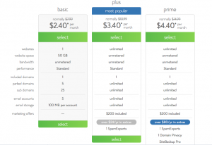 hosting pricing bluehost