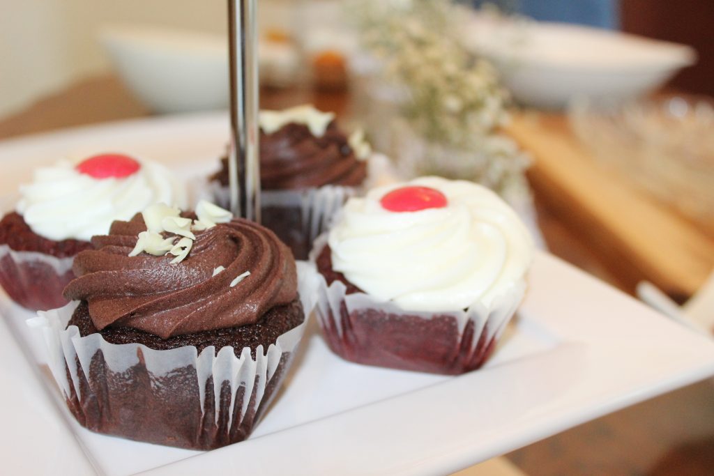 Serve a variety of gourmet cupcakes to cap off the perfect afternoon bridal shower. 