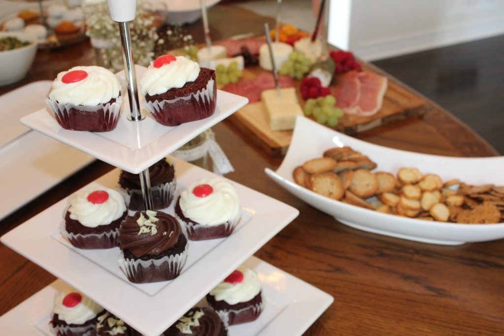 Serve a variety of finger foods so that guests of the bridal shower can snack and chat throughout the afternoon. 